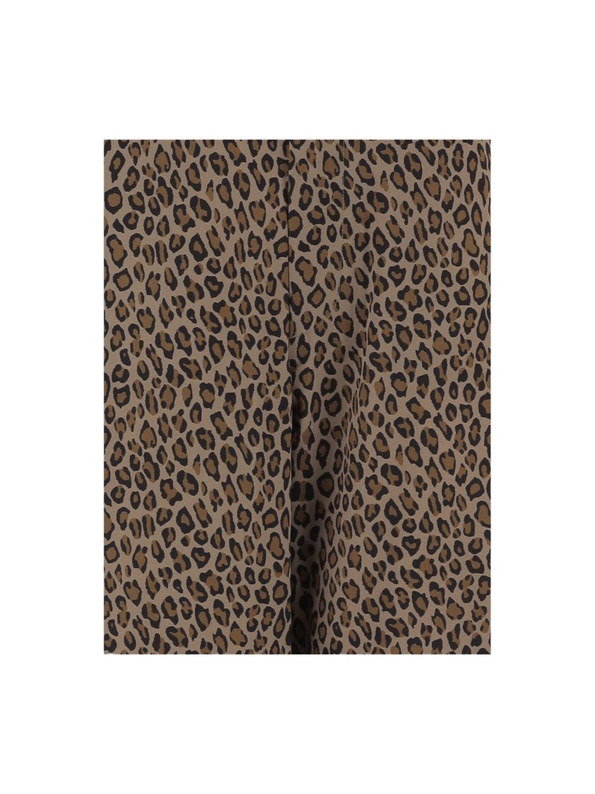 Sa Su Phi Multi Animal Print Cotton-Blend Wide-Leg Pants