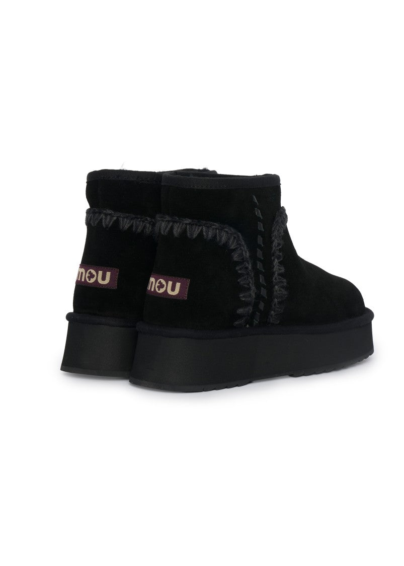 Mou Slip-On Sheepskin Suede Boots With Hand-Crochet Detailing