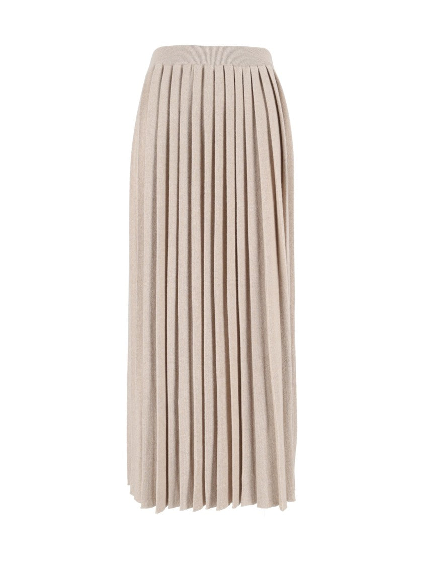 Fabiana Filippi Cashmere Blend Asymmetric Pleated Midi Skirt