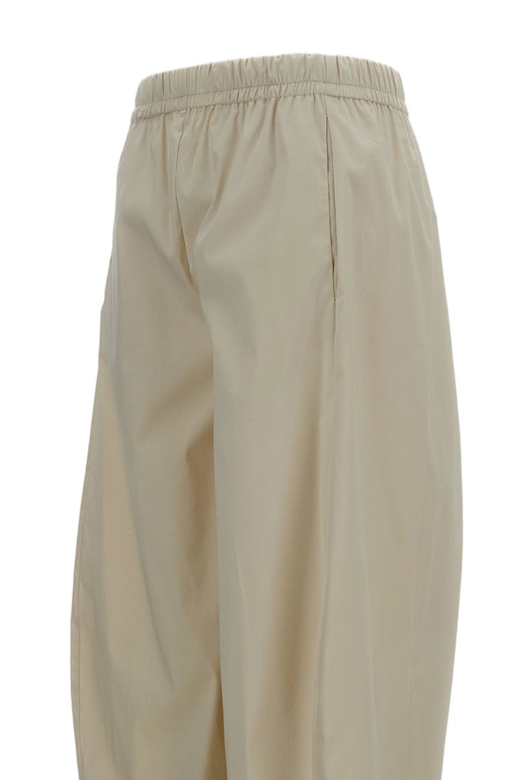 M.S.M. Milano Wide-Leg Cotton-Blend Trousers With Elasticated Waist