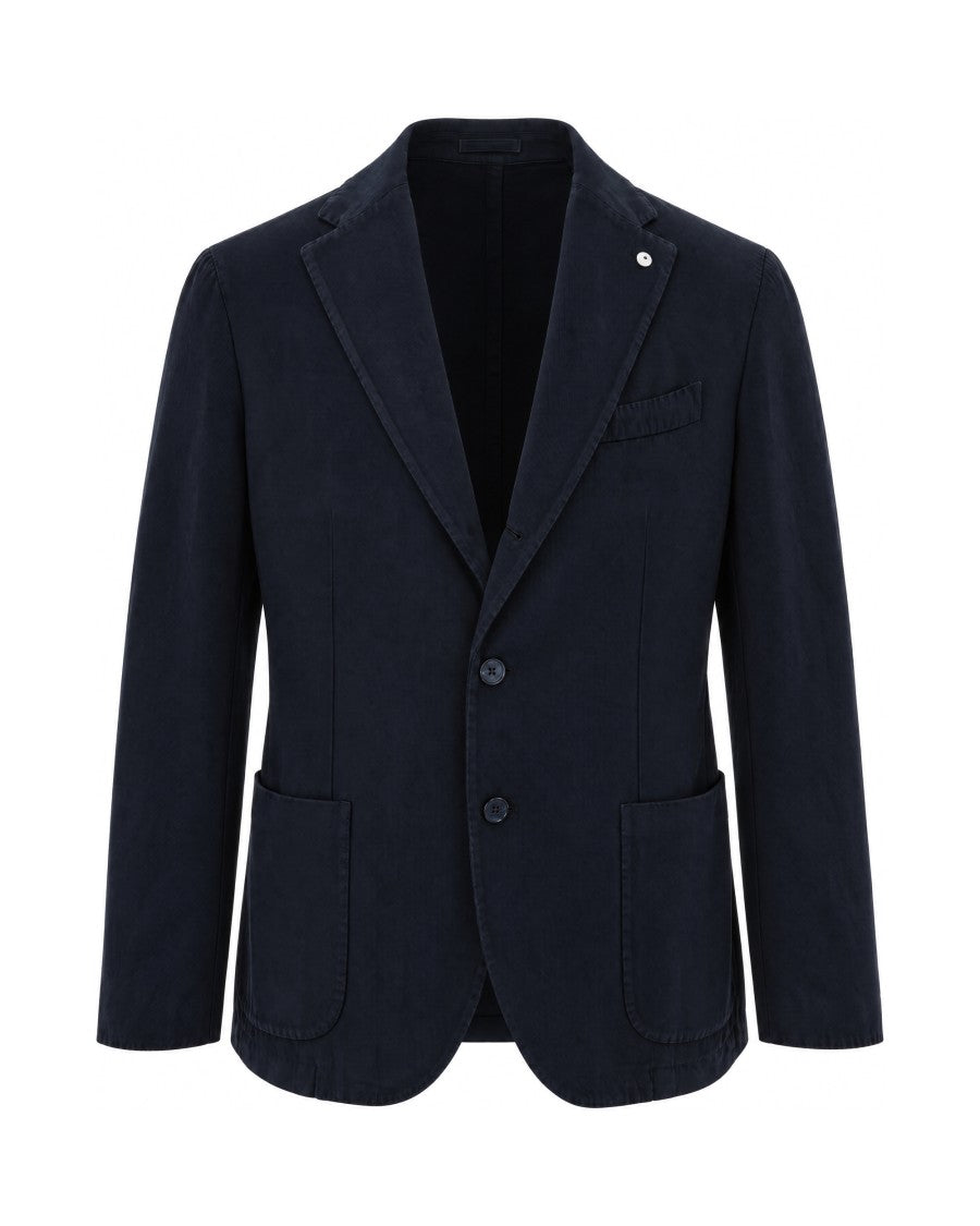 L.B.M. 1911 Blue Single-Breasted Cotton Blazer