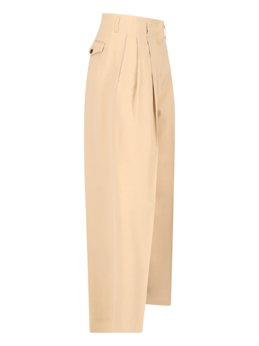 Golden Goose Tailored Trousers, In Beige Virgin Wool