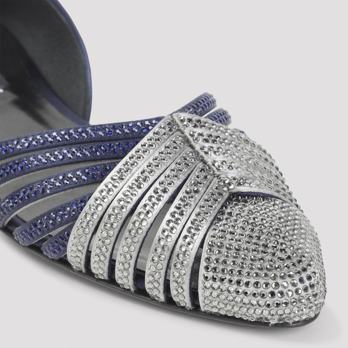 Giorgio Armani Blue Viscose Ballerinas With Crystal Adornments