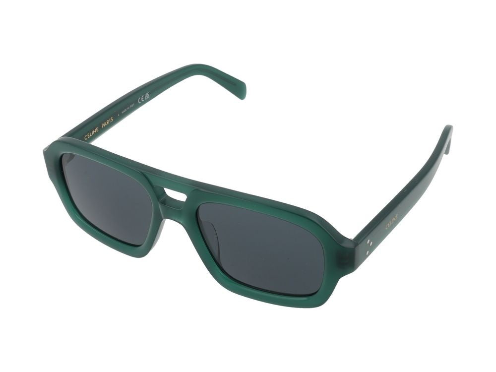 Celine Oversized Deep Green Translucent Square Sunglasses