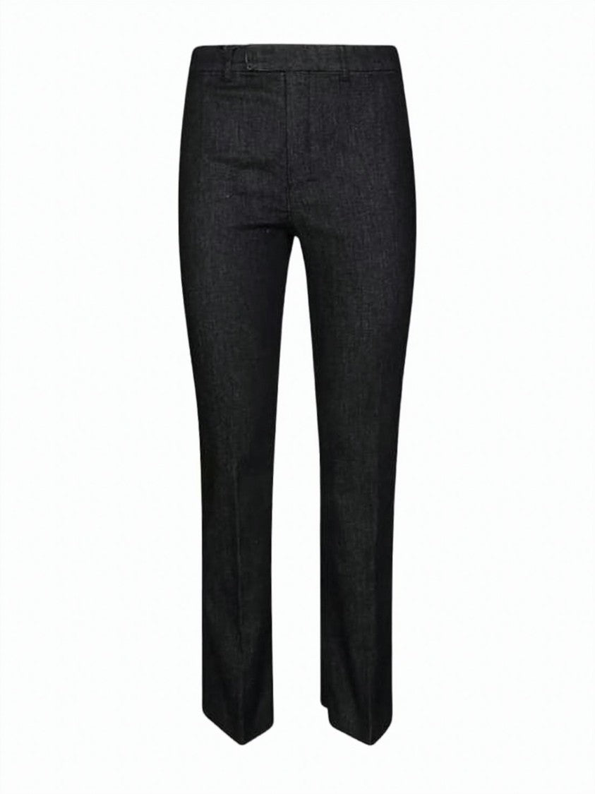 Max Mara Cropped Black Straight-Leg Pants With Tailored Silhouette