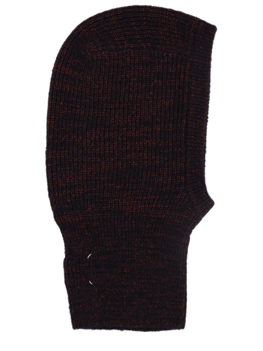 Maison Margiela Dark Burgundy Ribbed Knit Balaclava