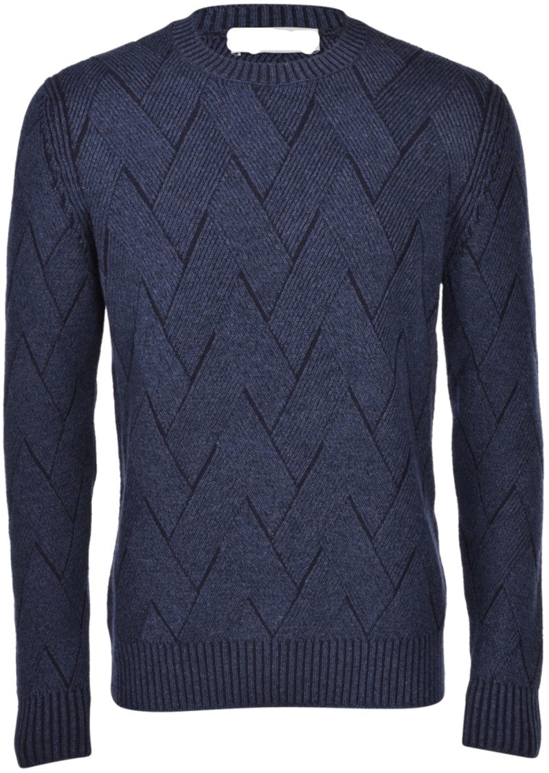 Paolo Fiorillo Capri Zig Zag Textured Knit Pullover