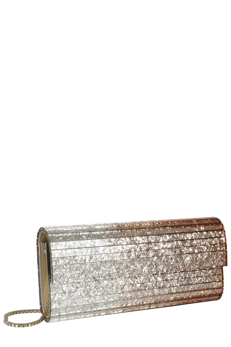 Jimmy Choo Degrade Glitter Acrylic Clutch With Chain Strap