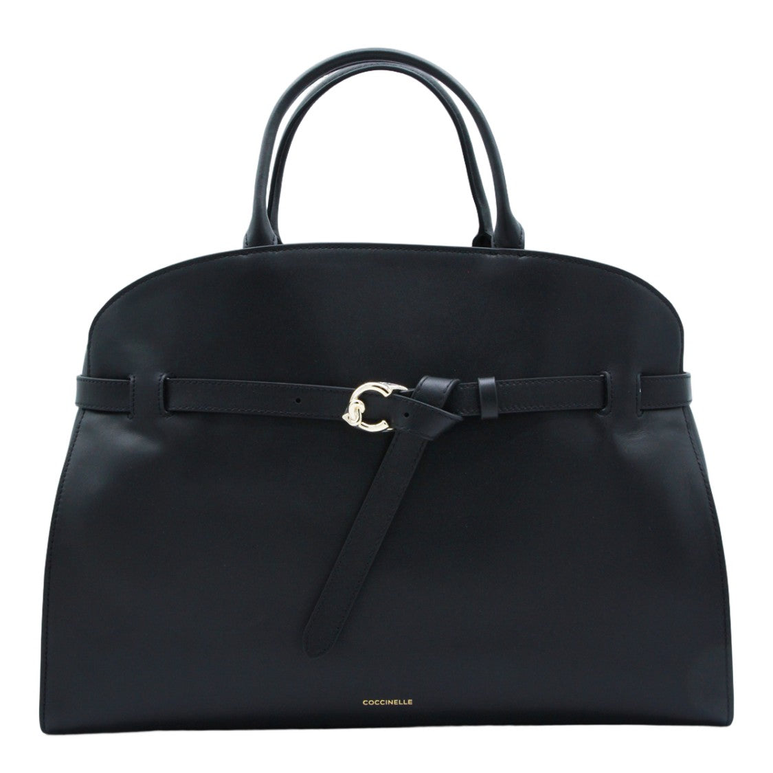 Coccinelle Structured Black Handbag With Rounded Top