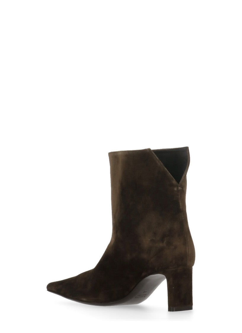 Khaite Brown Suede Leather Boots
