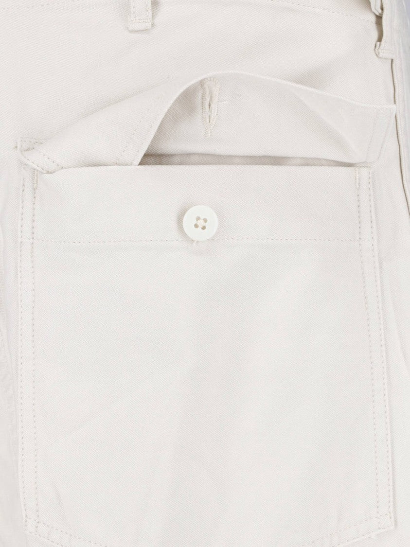 Kaptain Sunshine White Baker Mid-Rise Straight-Leg Cotton Trousers
