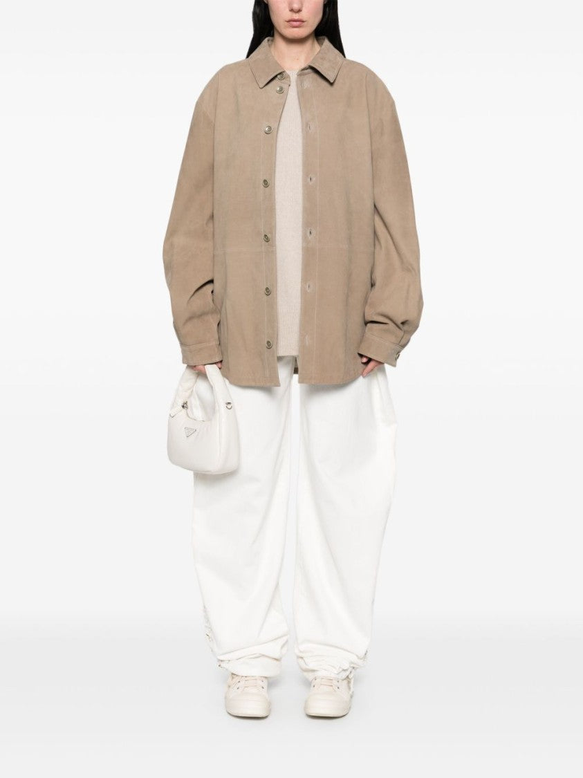 Entire Studios Almond Beige Button-Down Shirt With Relaxed Fit