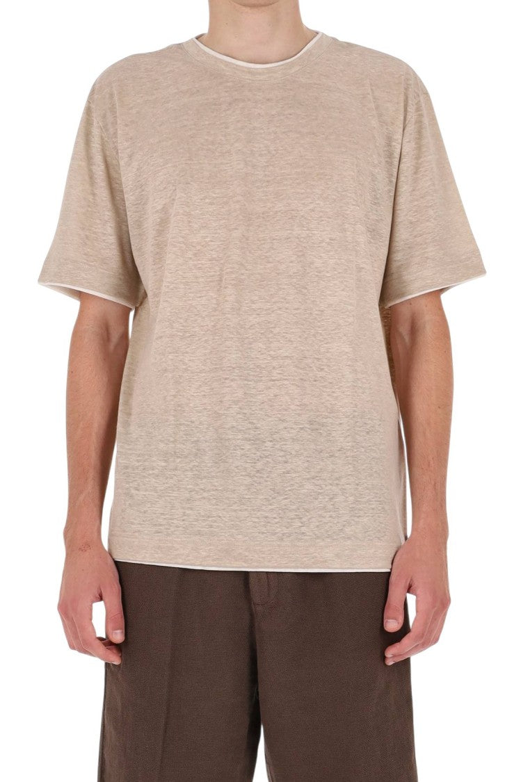 Eleventy High Neck Linen Jersey T-Shirt
