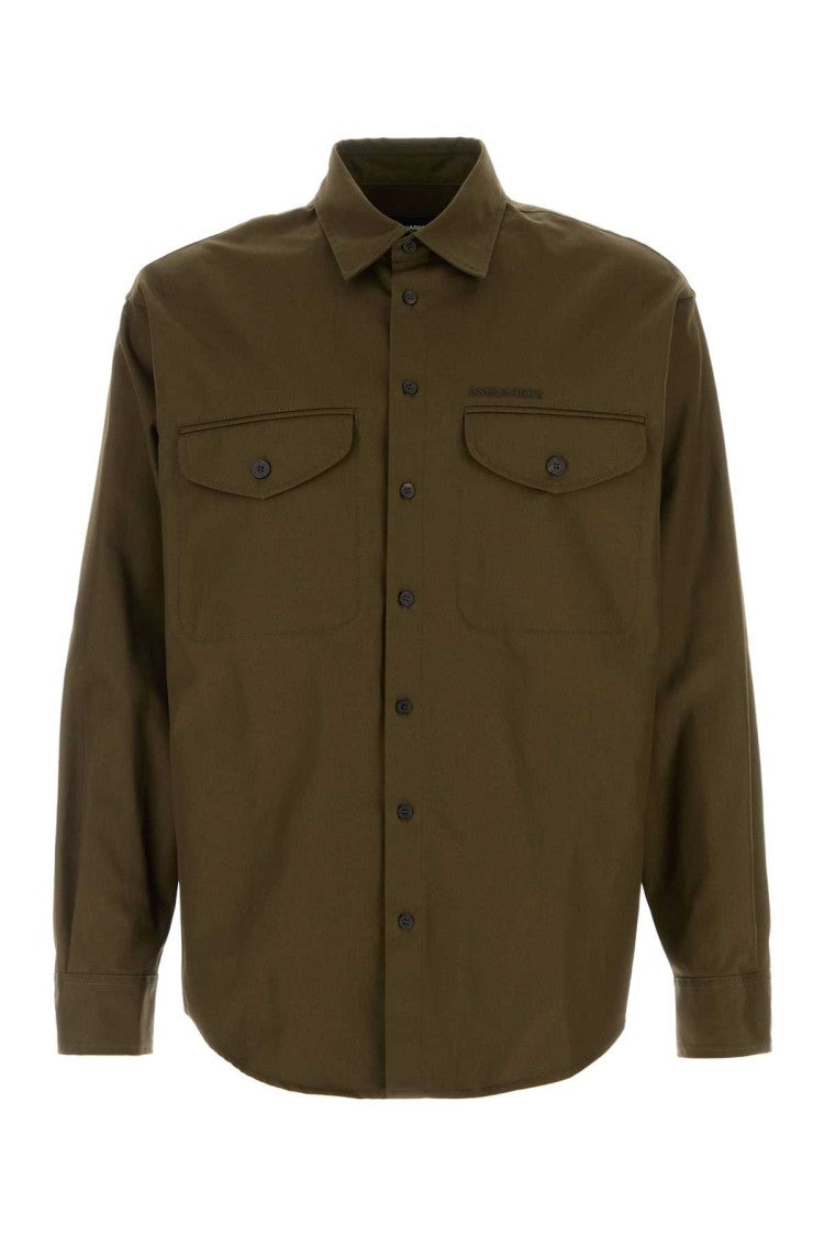 Dsquared2 Army Green Cotton Shirt