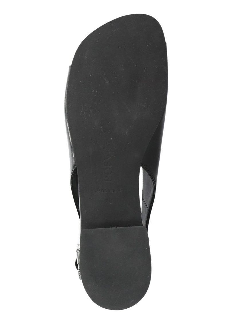 Poeve Black Christin Rear Strap Flats