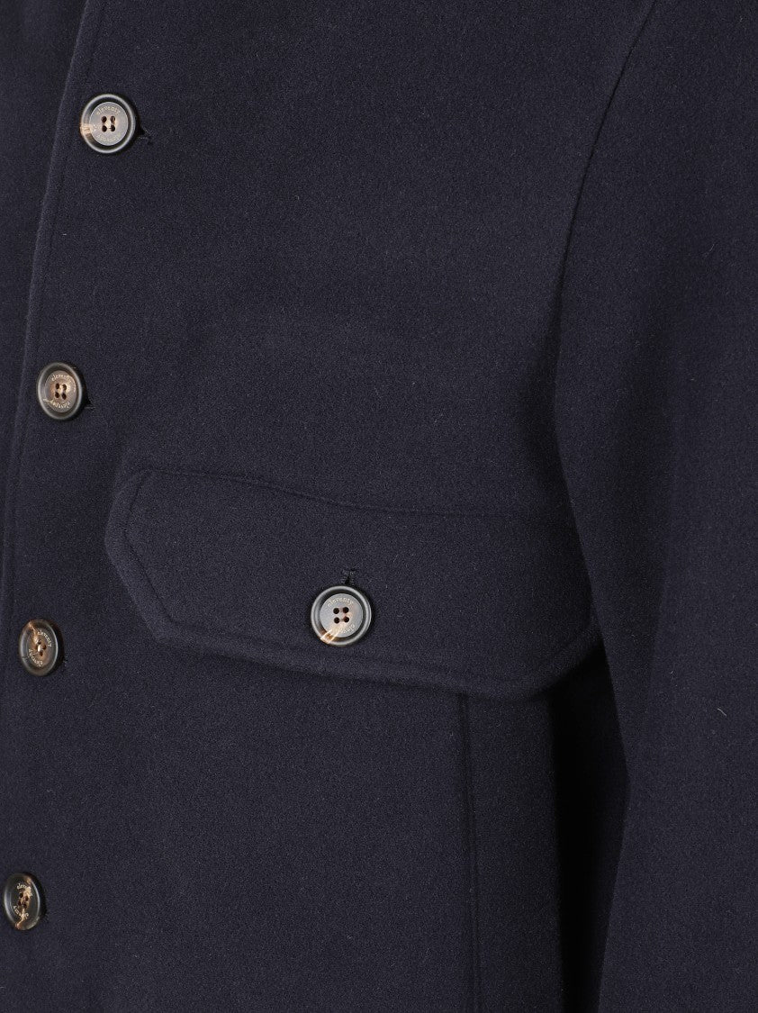 Eleventy Bomber Jacket With Ribbed Collar And Button-Up Front