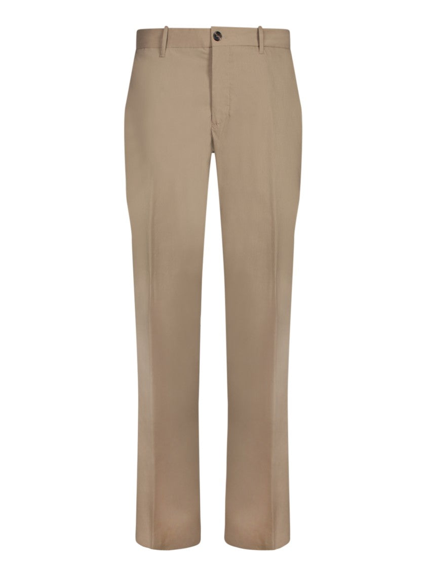 Incotex Modern Fit Beige Trousers With Classic Waistband