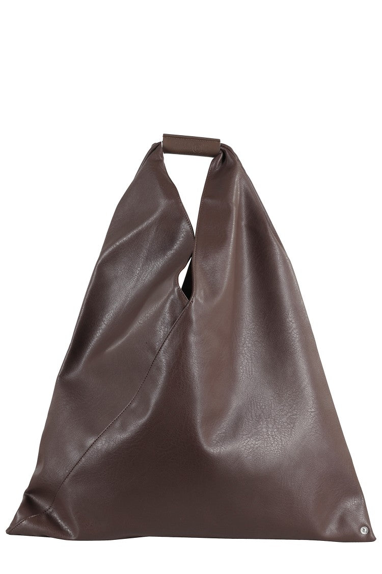 Mm6 By Maison Margiela Minimalist Burgundy Handbag With Triangular Design