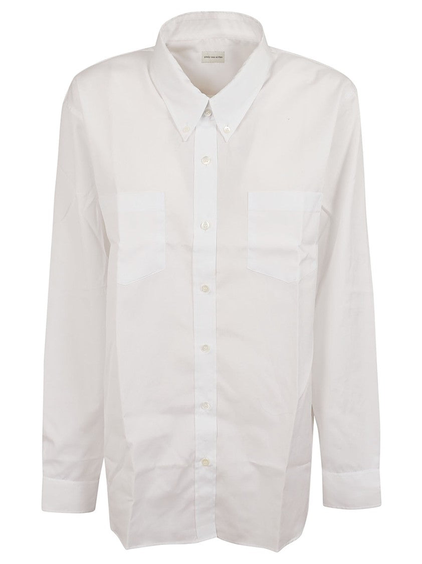 Dries Van Noten Relaxed-Fit White Cotton Poplin Shirt