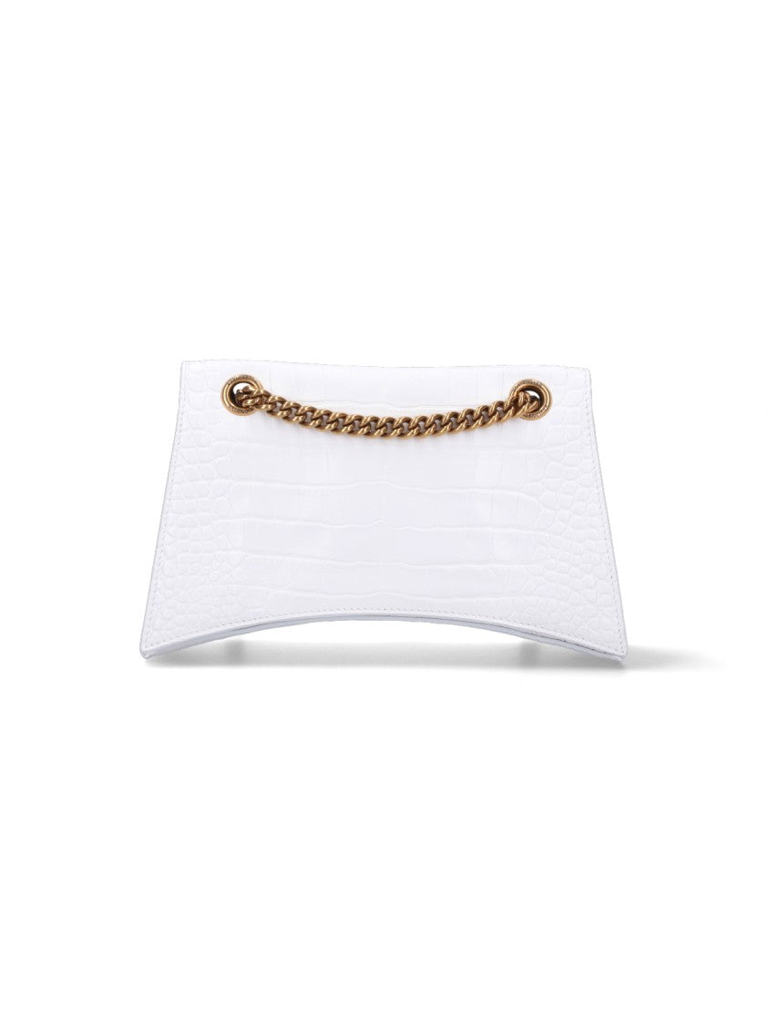 Balenciaga Small 'Crush' Shoulder Bag – White