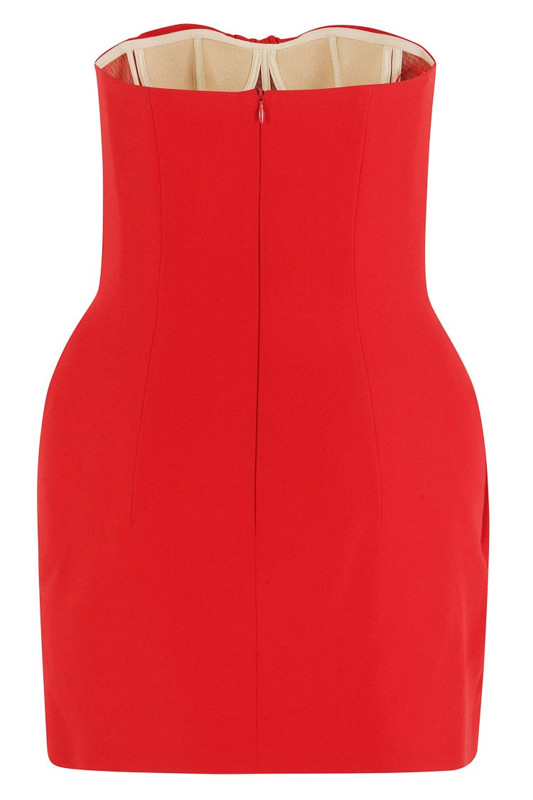 Magda Butrym Red Draped Mini Dress