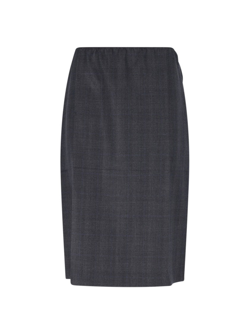 Prada Logo Midi Skirt – Grey