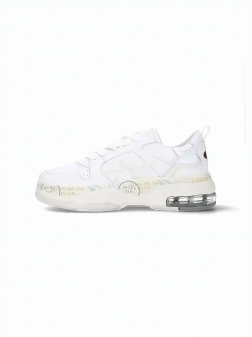 Premiata Calf Leather And Nylon White Sneakers