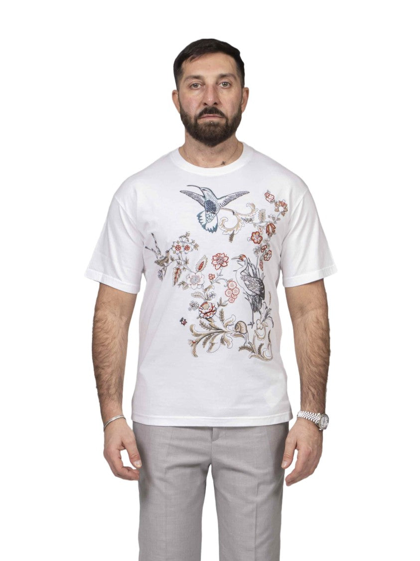 Etro Soho Floral Bird Print Cotton T-Shirt
