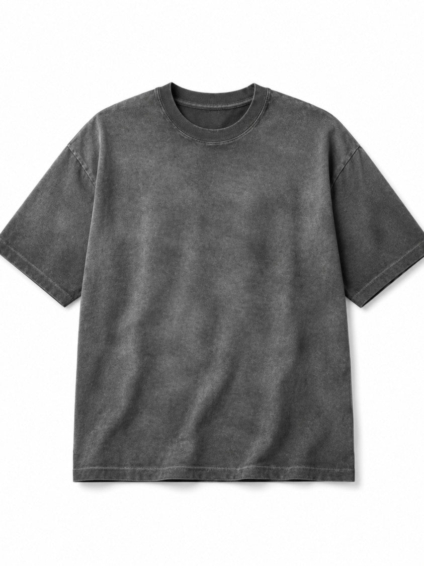 Thom Krom Washed Charcoal Grey Cotton T-Shirt