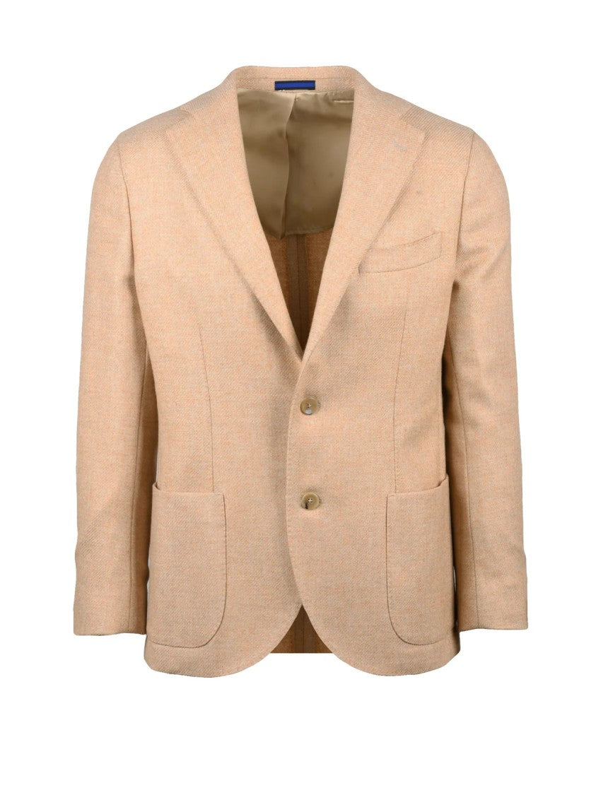 Kb Napoli Beige Fitted Jacket In Wool And Cashmere Blend