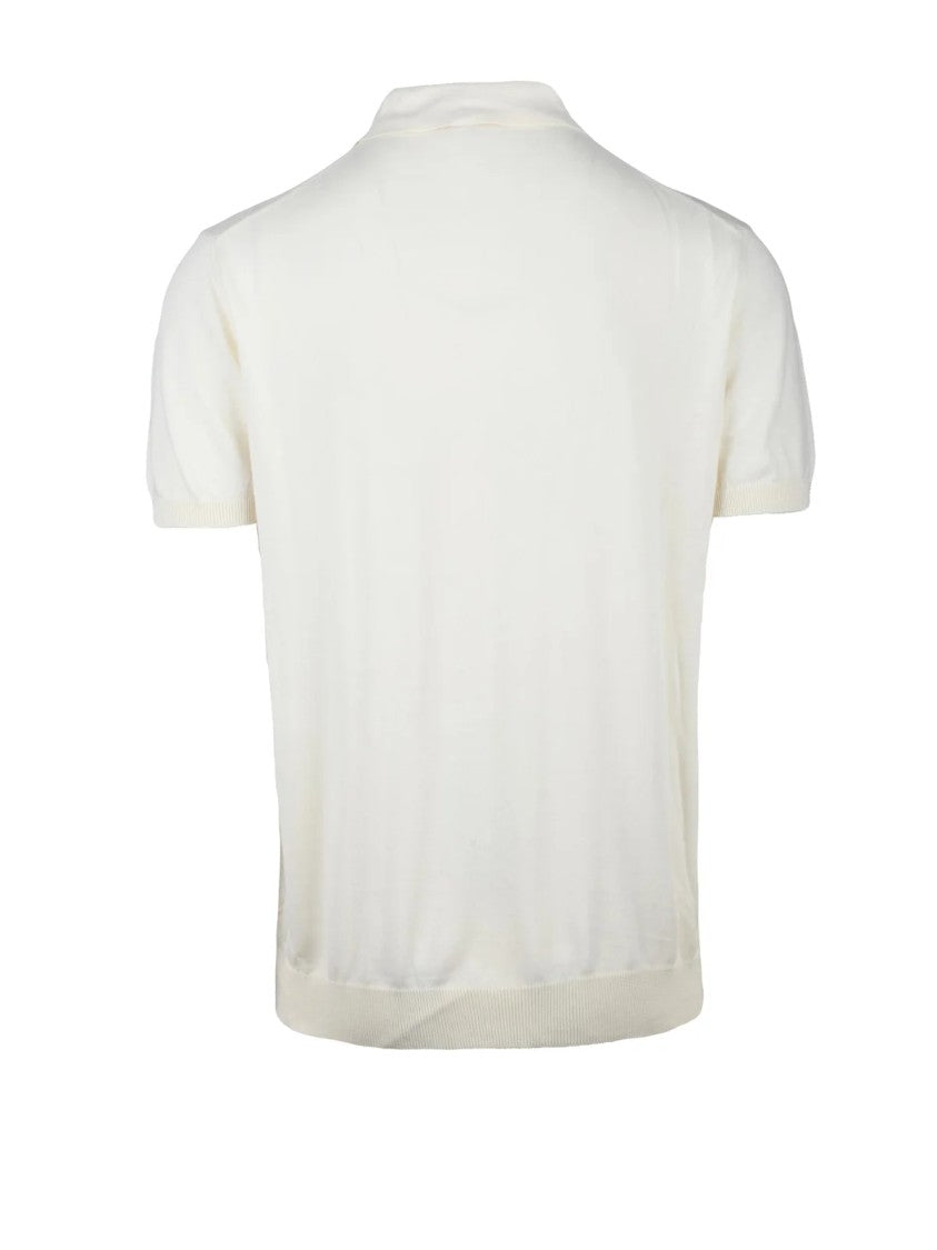 Daniele Fiesoli White Cotton Knit Polo Shirt