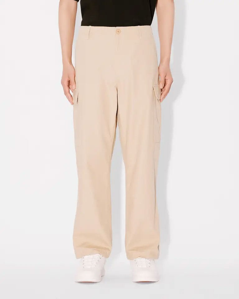 Kenzo Relaxed Fit Beige Cargo Workwear Pants