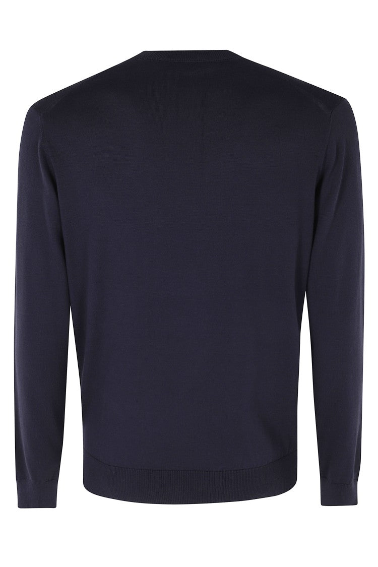 Filippo De Laurentiis Blue Round-Neck Single-Thread Cotton Sweater