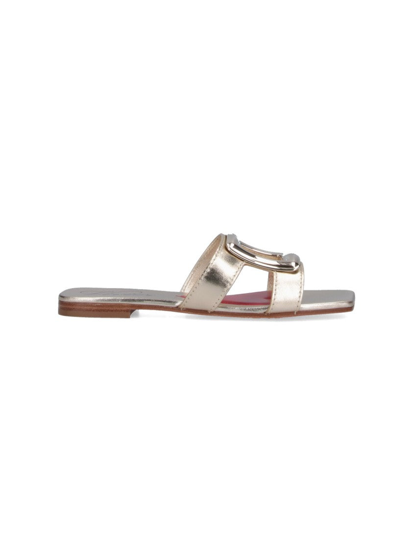 Roger Vivier Squared Toe Slide Sandals