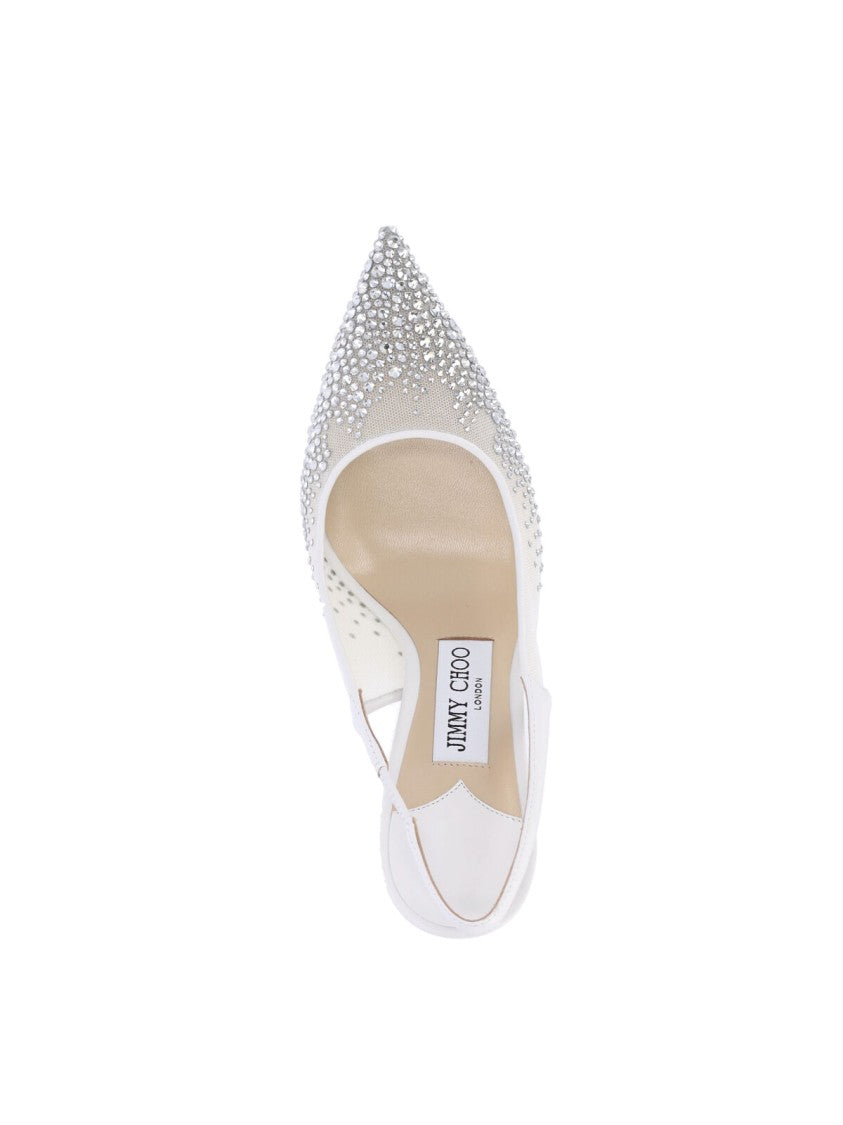 Jimmy Choo Pointed-Toe Slingback Heel With Rhinestone Adornments