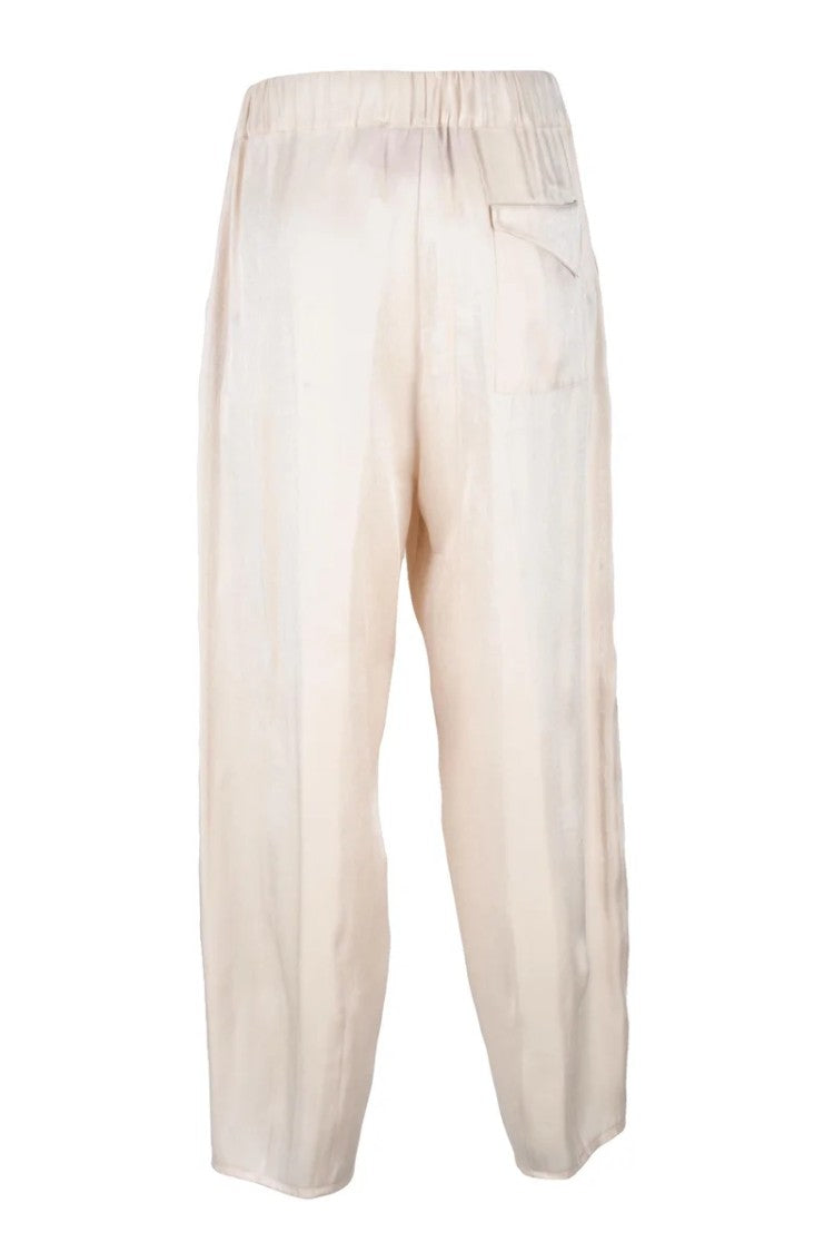 Virginia Bizzi Satin Cargo Pants - Cream