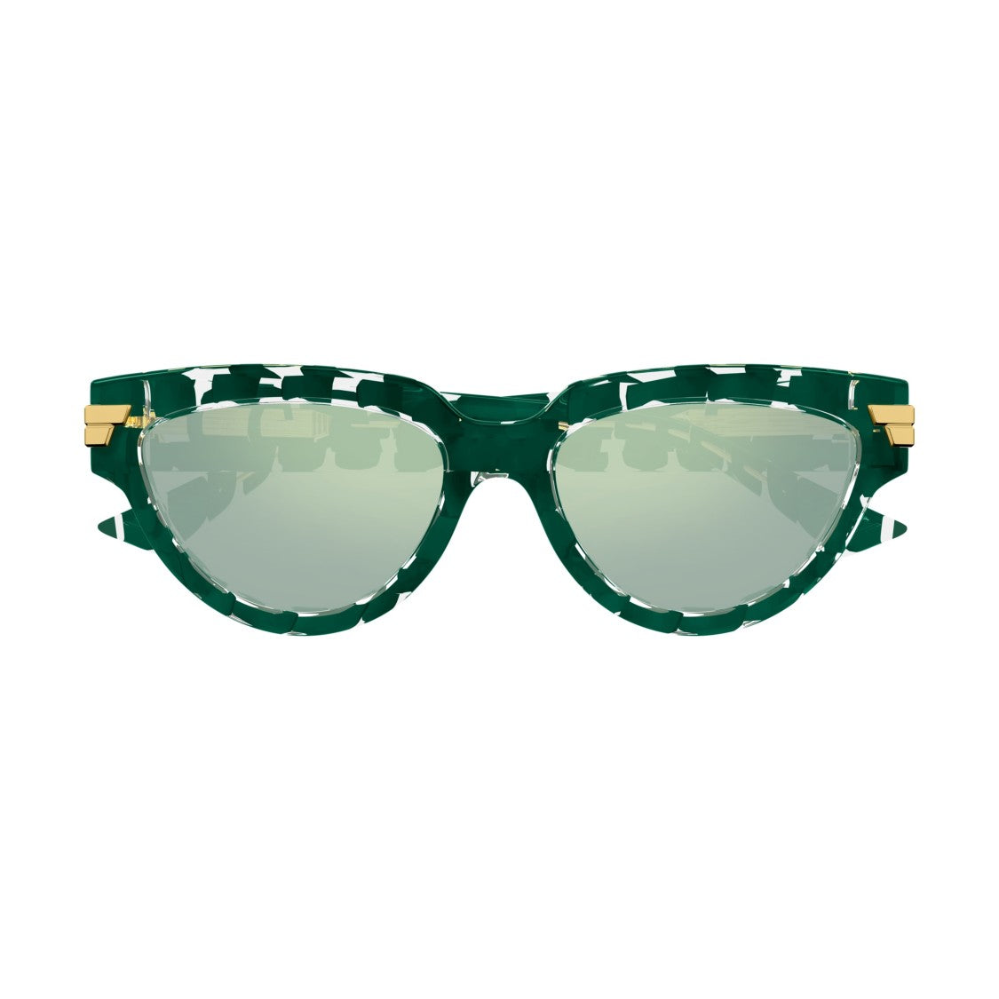 Bottega Veneta Bv1035s Cat-Eye Green Marbled Acetate Sunglasses
