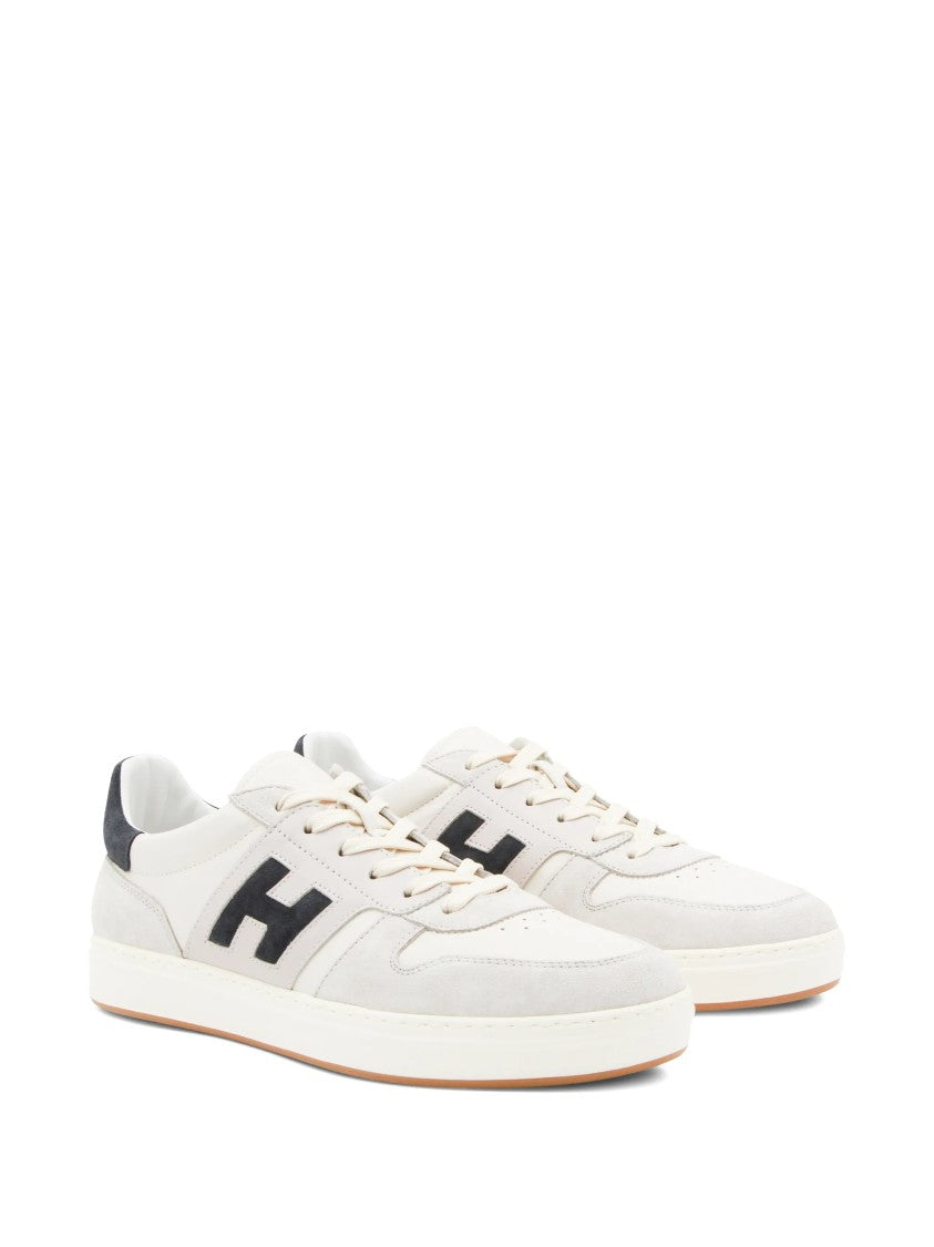Hogan Off-White Low-Top Suede Accent Sneakers