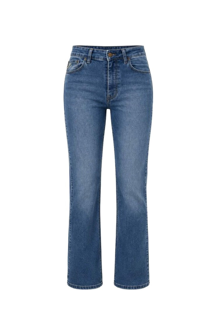Lois Mid Blue Faded High-Rise Flared Jeans