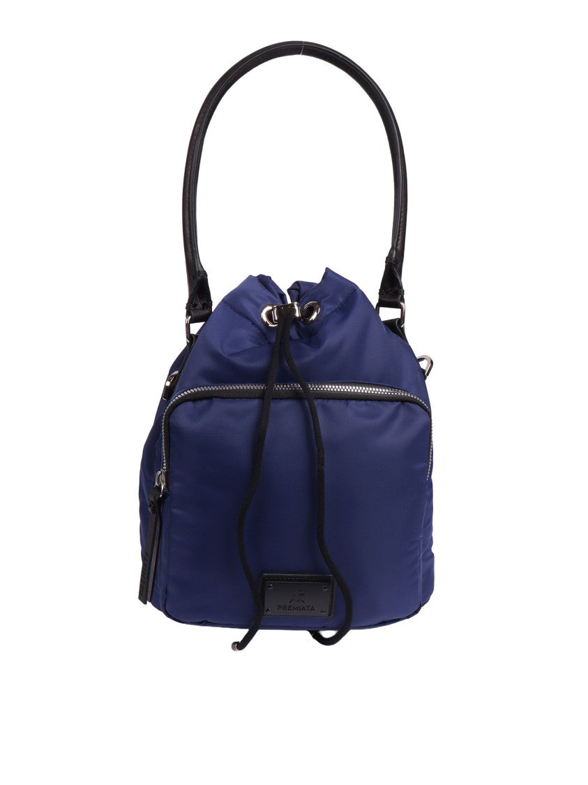 Premiata Nylon And Calf Leather Drawstring Bag