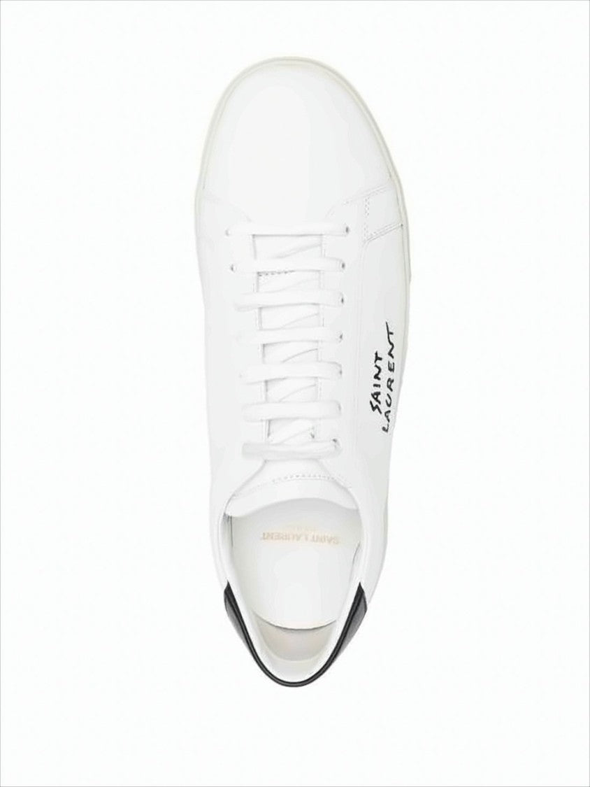 Saint Laurent Low-Top Calf Leather Sneakers With Handwritten Logo