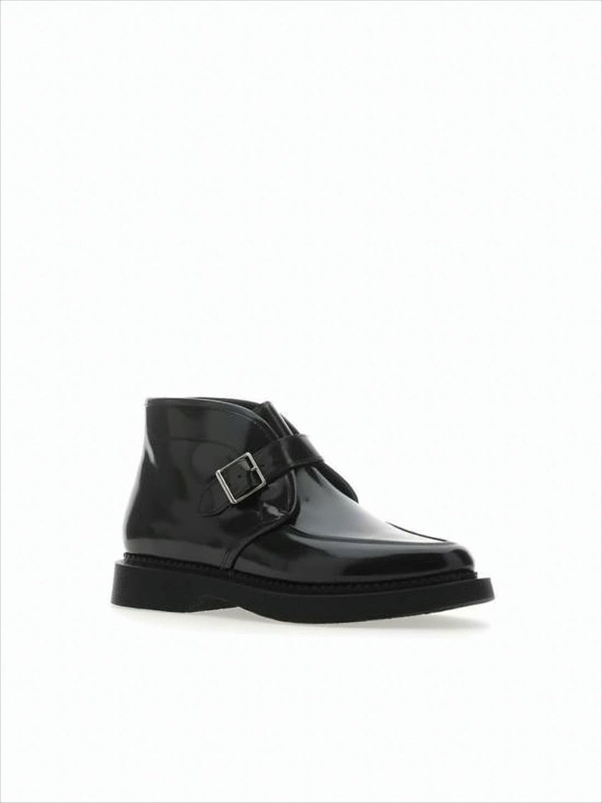 Saint Laurent Black Calf Leather Ankle Boots
