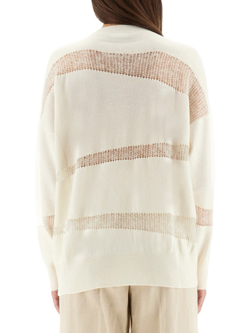 Fabiana Filippi Platinum And Mohair Knit Sweater