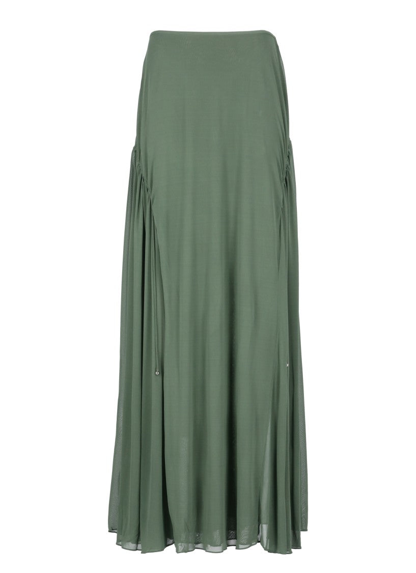 Lanvin Flowing Green Viscose/Silk Blend Jupe Skirt
