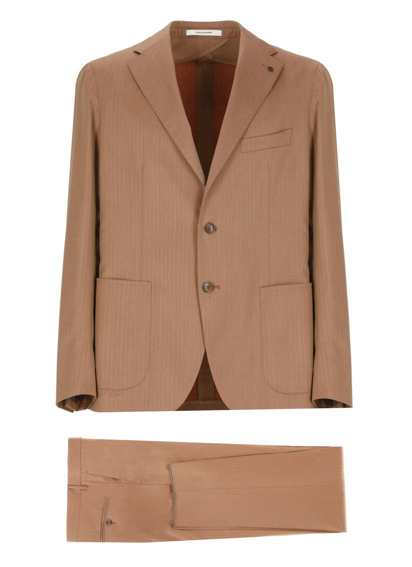 Tagliatore Brown Wool Suit