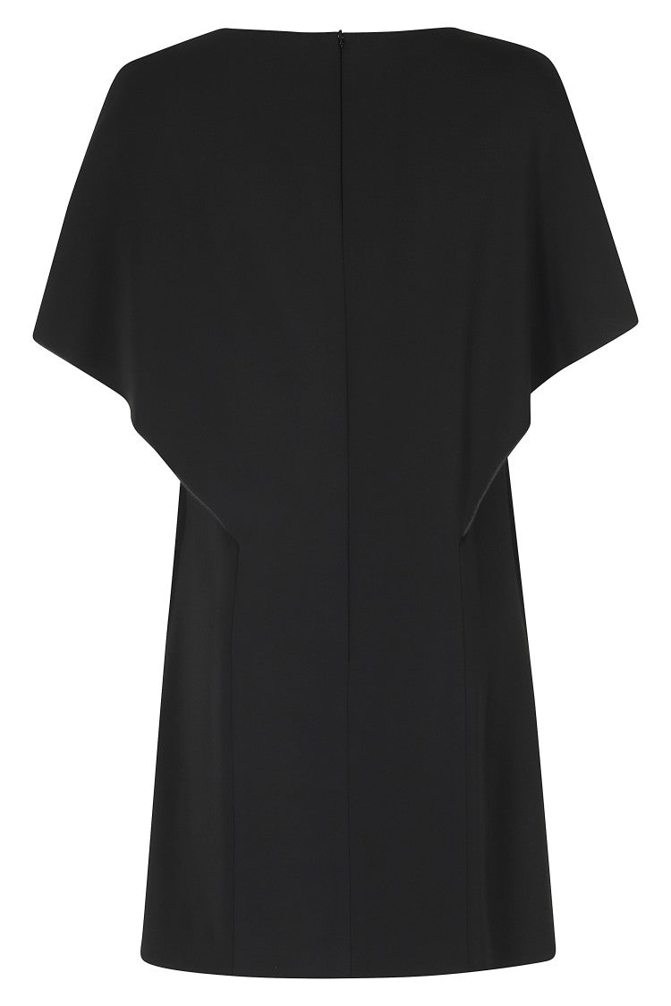 Alberta Ferretti Black Cady Viscose-Blend Mini Dress
