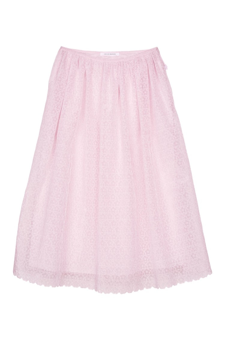 Cecilie Bahnsen Embroidered Midi-Length Skirt With Drawstring Waist