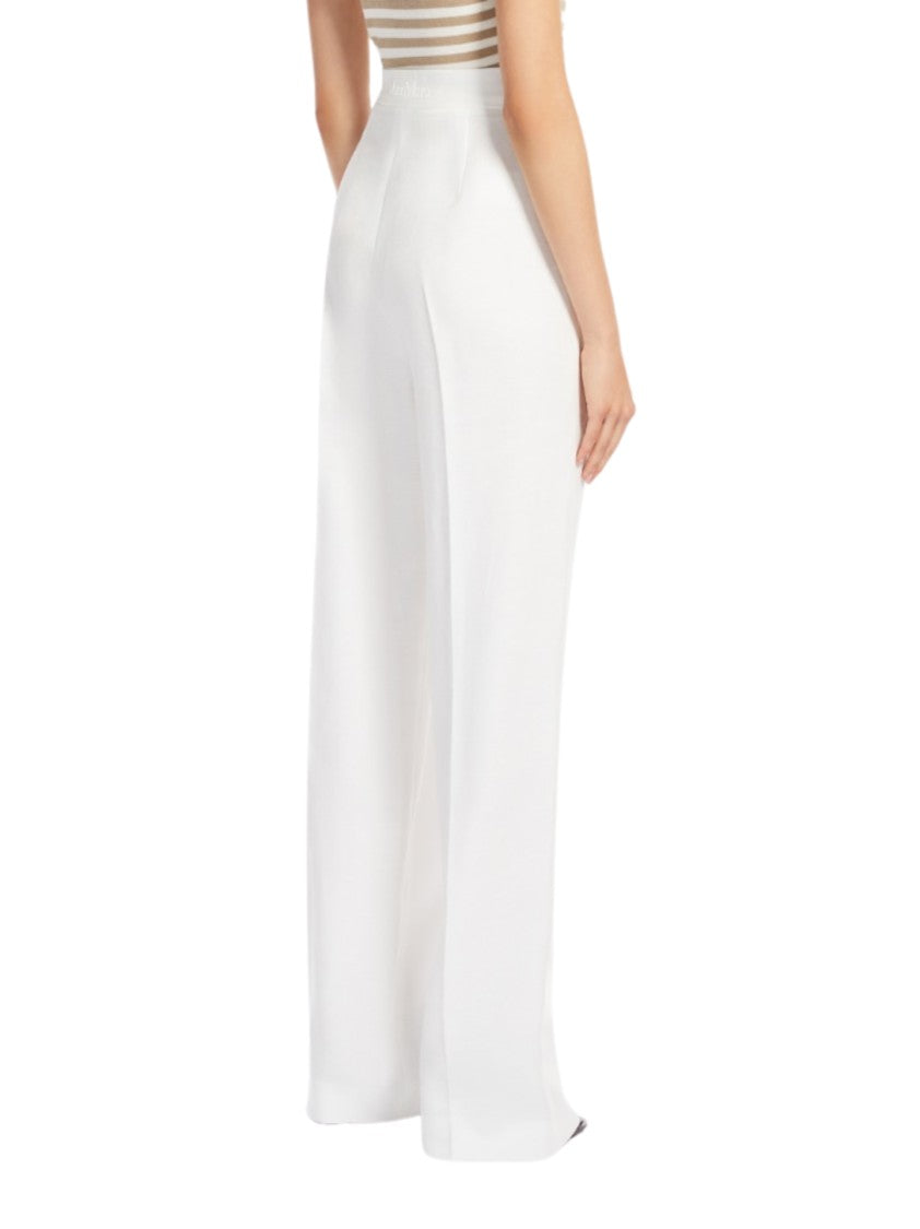 Max Mara Wide-Leg White Trousers With High Waist