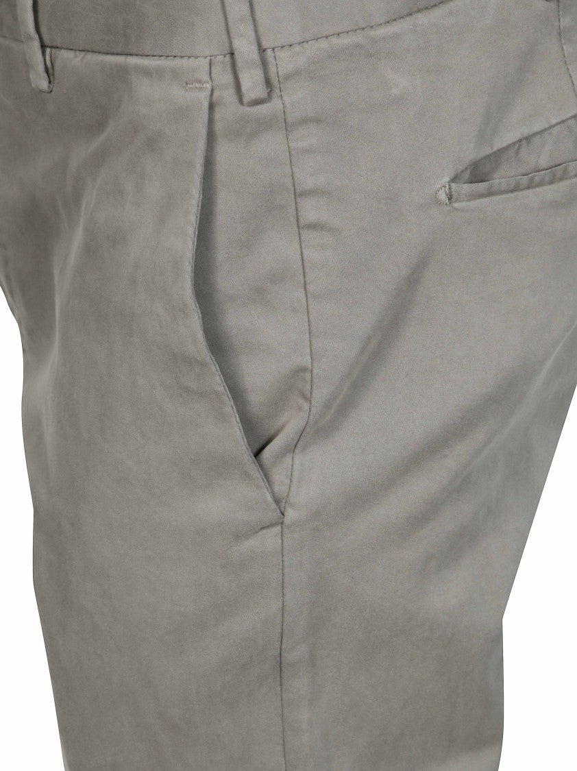 Pt01 Cotton-Blend Satin Tailored Straight-Leg Pants