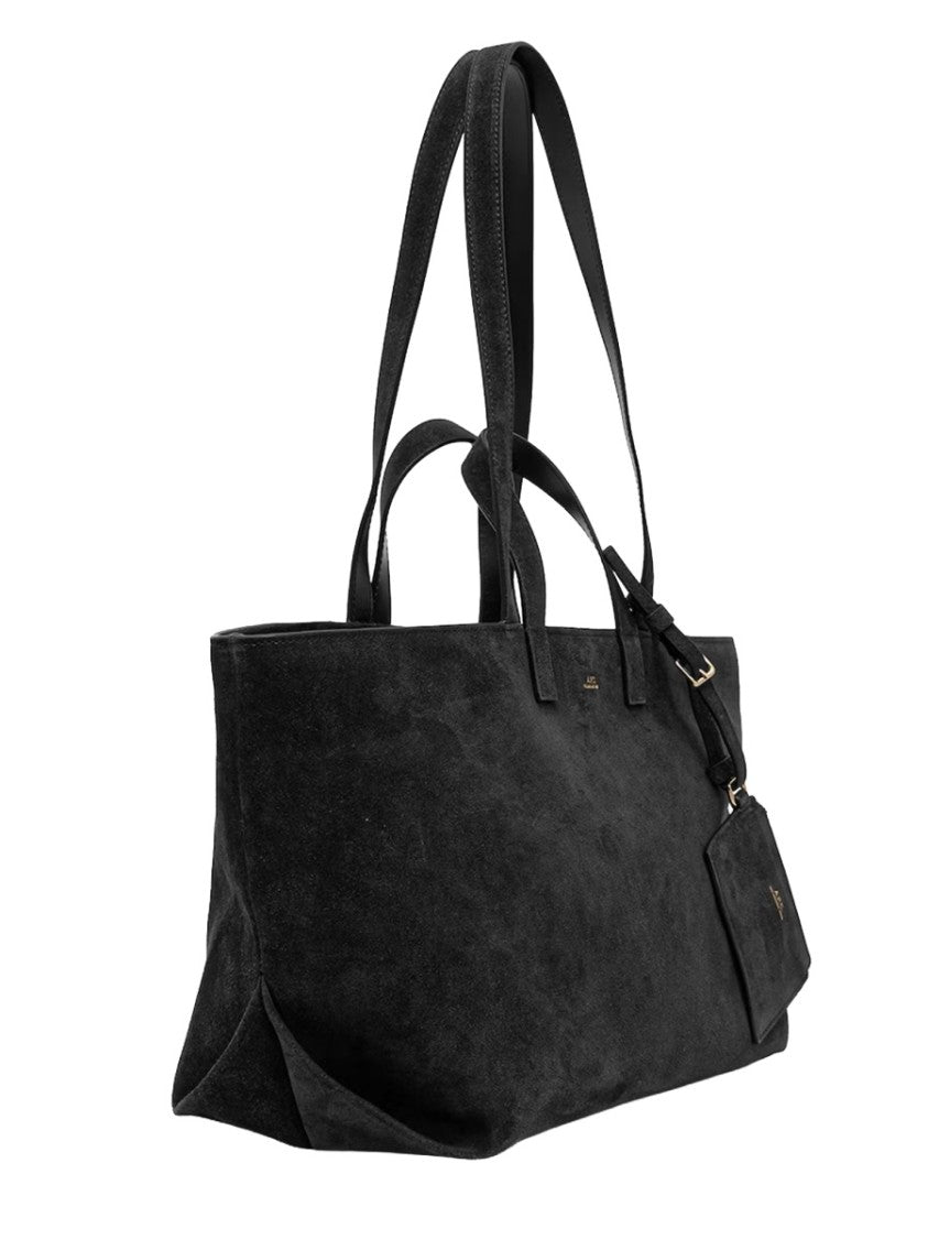 A.P.C. Le Drummer Suede Attached Pouch Tote Bag